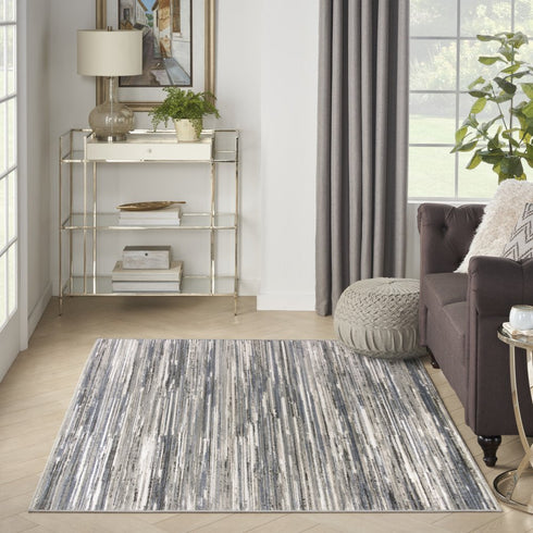 8' X 10' Cream Abstract Distressed Area Rug